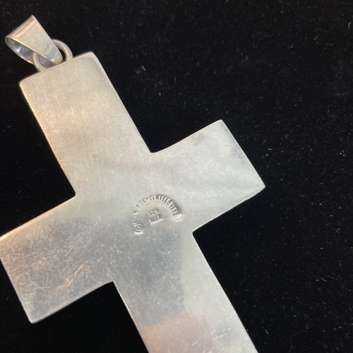 Brenda Schoenfeld 1998 Sterling Silver Cross Pendant with Open Work - 39.9 Grams - Picture 4 of 8