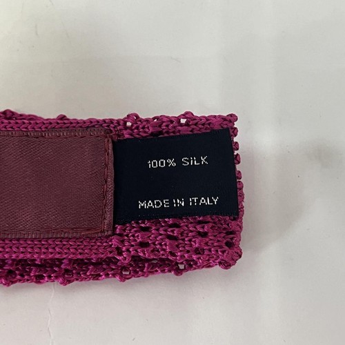 TOM FORD Strickkrawatte gepunktet klassisch rosa Logo Seidenmischung verstellbar aus Japan - Bild 5 von 12