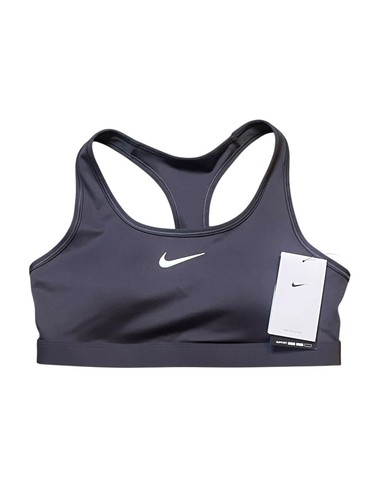 Sujetador deportivo Nike Swoosh soporte medio acolchado espalda deportiva para mujer medio ceniza - Imagen 1 de 8