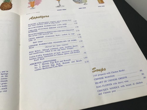 Vintage 1960's Don the Beachcomber Menu - Las Vegas Restaurant Tiki Bar - Picture 9 of 16