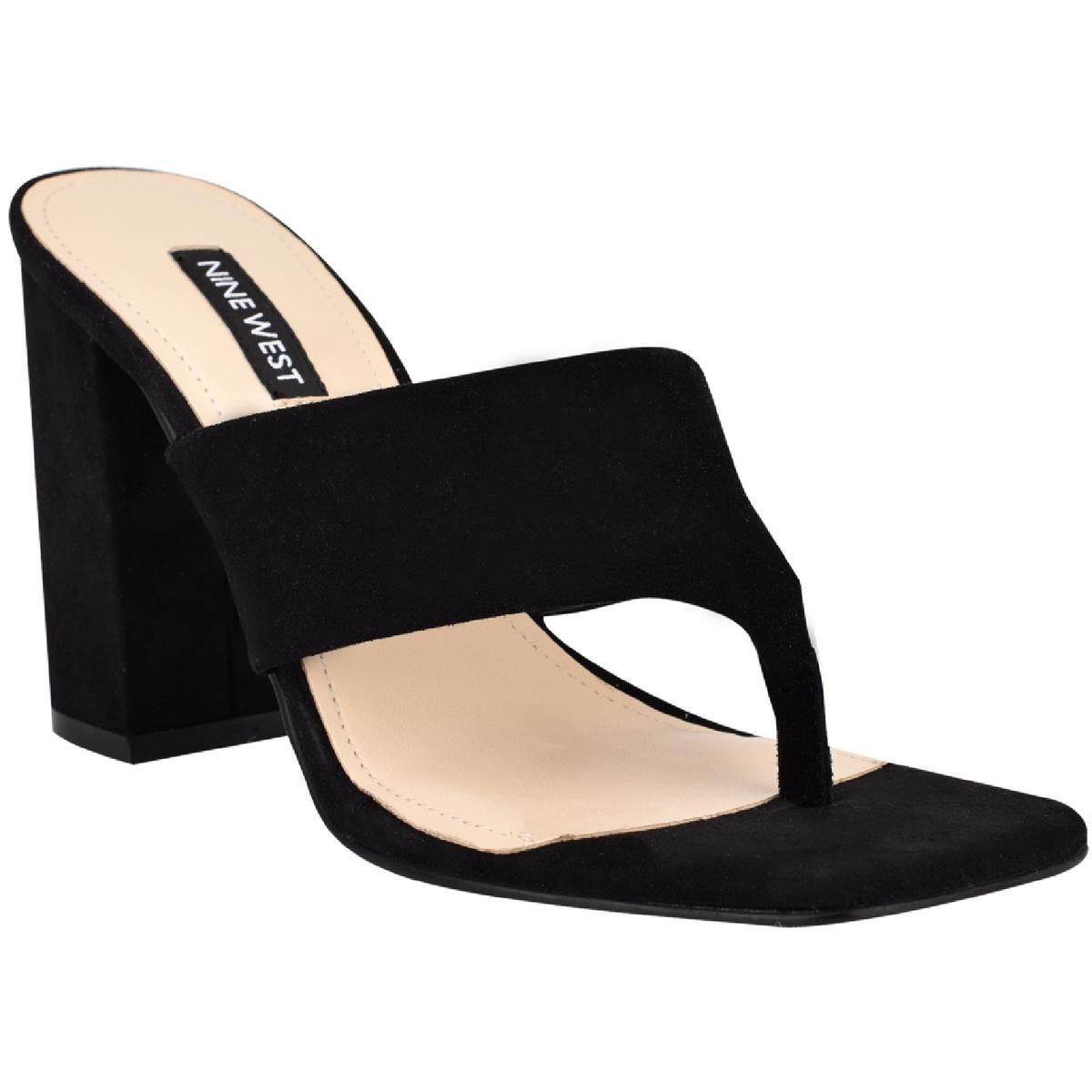 Женские босоножки под платье из черной замши Nine West Womens Gogo 8.5 Medium (B,M) BHFO 0994
