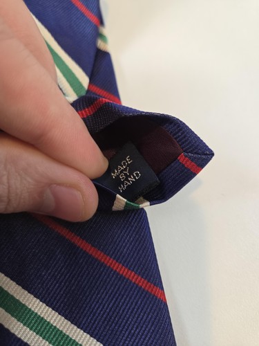 Polo Ralph Lauren Krawatte Herren Einheitsgröße marineblau gestreift Seide handgefertigt Saks Fifth Avenue - Bild 5 von 8