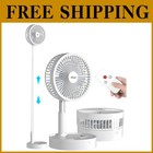 White Stand Fan, 10800mAh Battery, 4 Speeds, Quiet Operation