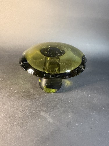 Vintage MCM grüner Glas Pilz kleiner Briefbeschwerer - paar Kratzer - Bild 6 von 16