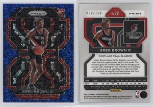 2021-22 Panini Prizm Fast Break Blue Prizm /150 Greg Brown III #291 Rookie RC