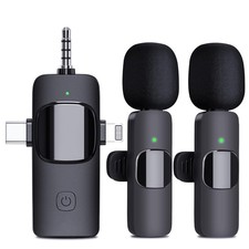 Wireless Microphone for iPhone, Android, , iPad - 3 in 1 Dual Professional La...