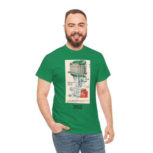 Retro Boat Motor Tee, Vintage Unisex Cotton T-Shirt Gift, Nautical Outboard - Picture 90 of 121