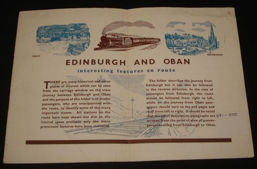 BRITISH RAILWAYS " THE JOURNEY BETWEEN EDINBURGH AND OBAN " 1950s UK BOOKLET - Picture 2 of 4