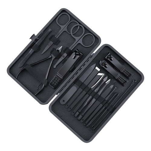 18PCS Maniküre Set Mit Etui Professionelle Pediküre Set Nagelknipser Edelst 8I1G - Bild 2 von 6