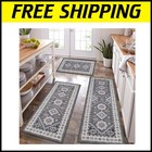 Durable Non-Slip Kitchen Rugs Set – 3-Piece Farmhouse Mats for Elegant Floors