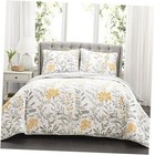  Aprile Reversible Floral Quilt Size 3 Piece Set - Bedding King Yellow & Gray