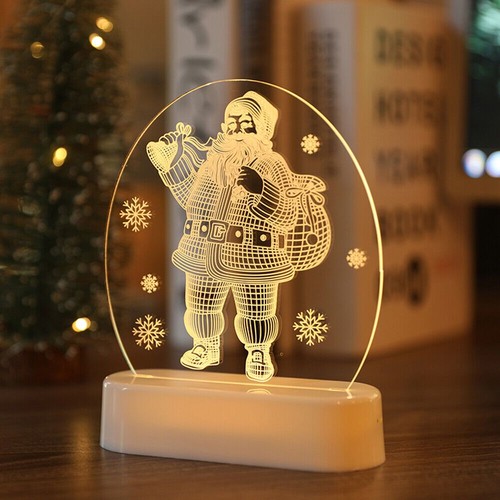 LED 3D Illusion Tischlampe Nachtlicht Schreibtischlampe Weihnachtslichter Deko - Bild 12 von 14