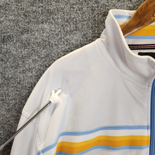 Vintage Phat Farm Track Jacket Mens 3XL White Full Zip Blue Yellow Retro 90s Y2K - Picture 5 of 19