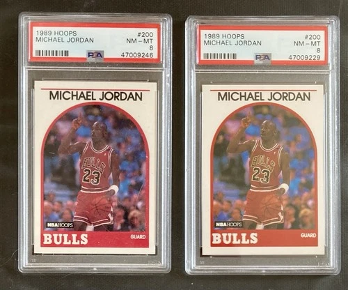 2 - 1989 Hoops #200 PSA 8 Michael Jordan Basketball Cards