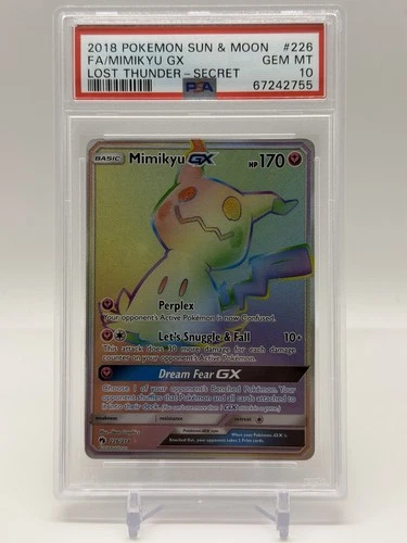 2018 Pokemon Sun and Moon Mimikyu GX Lost Thunder Secret 226/214 PSA 10