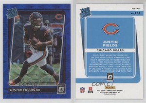 2021 Panini Donruss Optic Rated Blue Scope Prizm Justin Fields #204 Rookie RC
