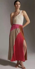 Anthropologie Dolan Maxi Skirt Pink Colorblock Preppy Boho Vacay Small