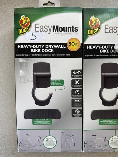 Lot Of 2 Duck Easy Mounts Heavy Duty Dry Wall Bike Dock Rack Hanging 50 lbs - Picture 2 of 5
