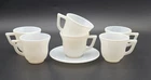 Vintage Hazel Atlas White Milk Glass Children's Tea Cups Saucer Little Hostess