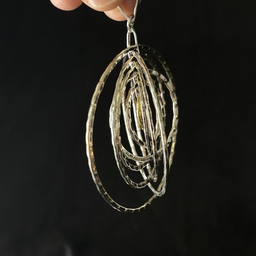 925 Sterling Silver 2-Tone Vintage Mexico Multi-Circle Interlocked Pendant - Picture 2 of 7