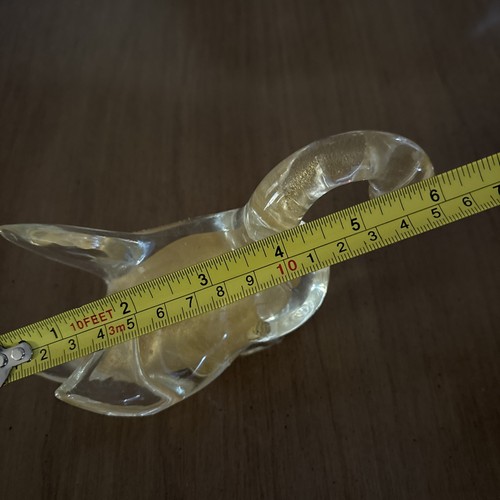 Vintage Murano Glass Duck Made In Italy Clear/Gold Sparkle 6”x4” - Picture 3 of 9