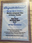 Dylan Harper /99 Blue X-Fractor Masters Autograph Redemption