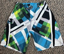 ZeroXposur Boys L 14 / 16 Swim Trunks Surf Board Shorts Loud Superb State EUC   