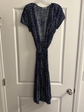 Gap Short Sleeve Floral Wrap Dress Size L