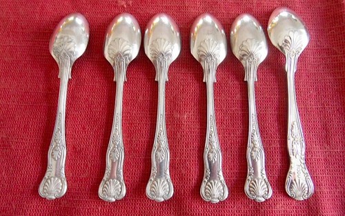 Vintage Rogers WM&S 6 Silver plated high tea party coffee spoons - Picture 2 of 3