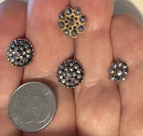 Vintage SMALL BUTTONS - Cut STEEL - 1800’s - SEWING - B81 - Picture 3 of 4
