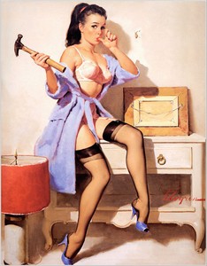 Oops Wrong Nail Retro Pin Up Home Decor Canvas Print A4 Size Image Is Loading Oops Wrong Nail Retro Pin Up Home