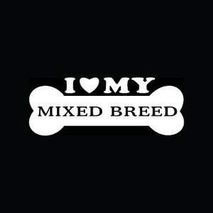 I-LOVE-MY-MIXED-BREED-Sticker-Bone-Vinyl-Decal-Dog-Heart-Puppy-Mutt-Mut-Cute-Fun