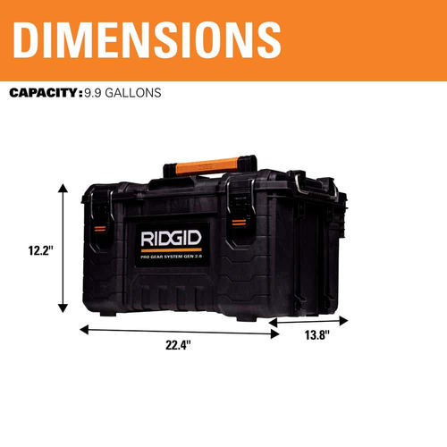 RIDGID 2.0 Pro Gear System 22 in cassetta degli attrezzi modulare portaoggetti e organizer bloccabile - Foto 7 di 24