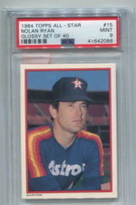 1984 Topps All Star Glossy - NOLAN RYAN - Card #15 - HOUSTON ASTROS  PSA 9