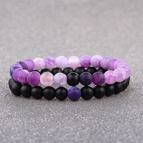Couple His & Hers Distance Healing Bracelet Black Red Lava Bead Matching YinYang - Picture 104 of 156