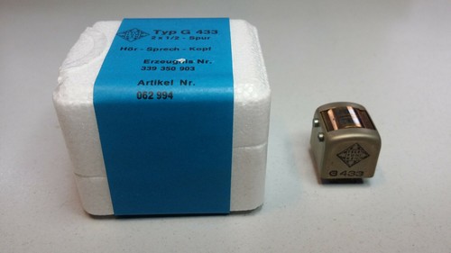 TELEFUNKEN G433 Hear - Speech - Head Tape Reel to New Type G 433 IN Service Box