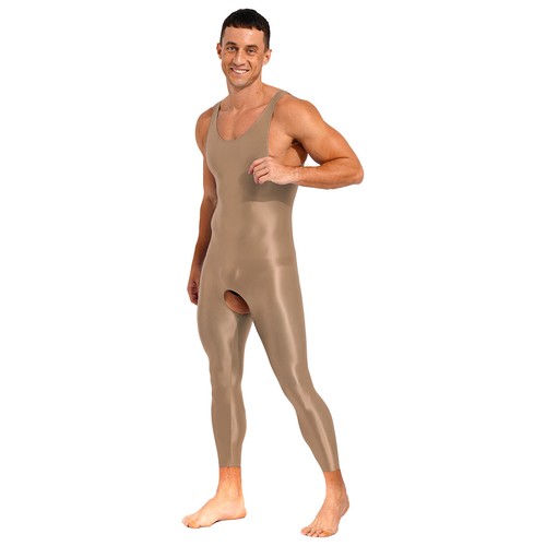 Sexy Men One Piece Sleeveless Skin-Tight Unitard Bodysuit Jumpsuits Bodystocking - Picture 89 of 98