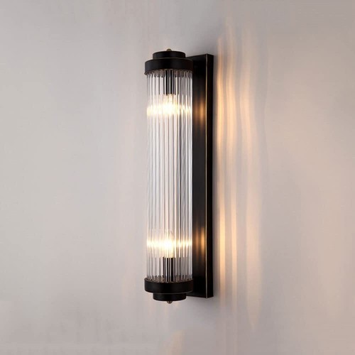 Modern Glass Picture Wall Light Luxury Sconce Glow Living Room Gold Black pillar - Picture 19 of 28