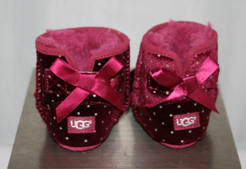 UGG Australia Baby Infant Jesse Starlight Glitter Purple Booties 1014495I Sz 4/5 - Picture 2 of 8