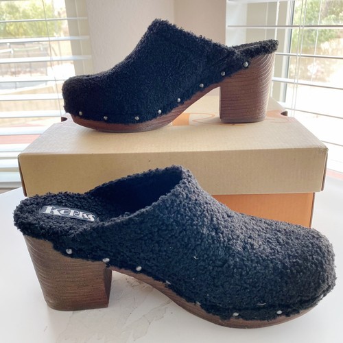 Kork-Ease Damen Teddy schwarz Kunstfell Clogs NEU Größe 10 - Bild 1 von 11