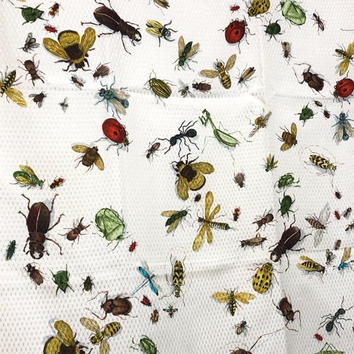 Rare!! HERMES Silk Scarf Les Insectes Bug Insect France 90 White x Orange w/ Box - Picture 18 of 23