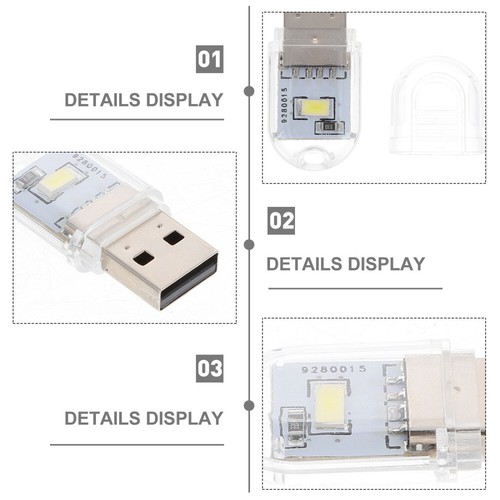 Set of 3 USB-Nachtlicht Kind Student Mini-USB-LED-Licht LED-Lichtlampe - Afbeelding 6 van 12