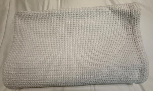 Lauren Ralph Lauren Blanket Full Queen 100% Cotton Ribbed Knit White Flaw-