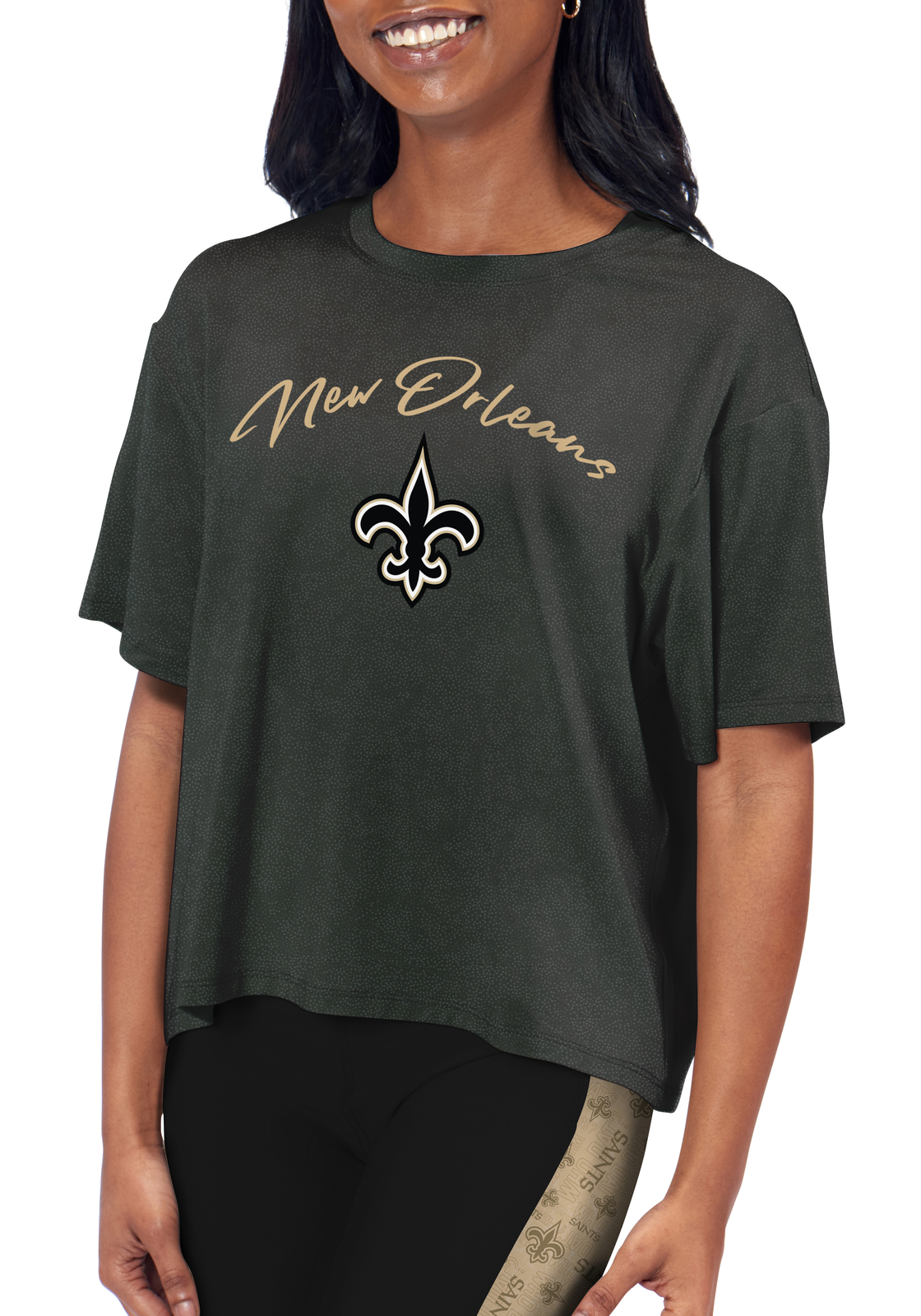 Укороченная футболка Certo By Northwest NFL Womens New Orleans Saints Turnout