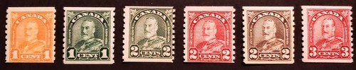 Stamps Canada Mint: #178-183 Geo. V Arch Issue complete set of 6 coils Fine MNH