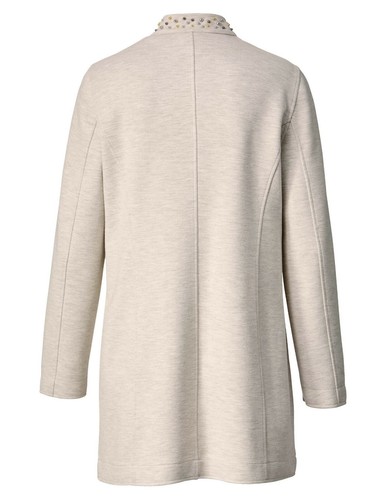 Mona Gehrock Jacke Mantel beige mit Zierperlen Gr. 44, Gr. 46 1020324802 - Bild 5 von 7