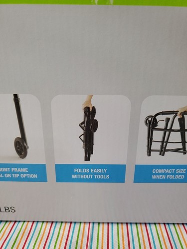 Travel Walker with Wheels Lightweight Foldable BLACK - Picture 4 of 10