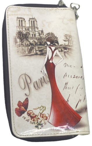 Cartera para mujer Sarl Aker plegable Torre Eiffel estilo París organizador de imágenes 7”x4” - Imagen 2 de 10
