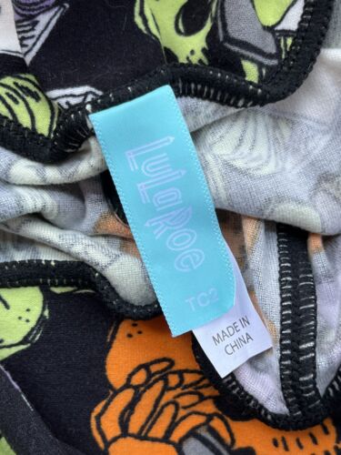 Lularoe Halloween Leggings Skeletons On Laptops & Cell Phones Print SOFT! Sz TC2 - Picture 3 of 4