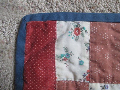 Vintage Handmade Scrappy Baby Quilt  - 52 X 40 - Picture 10 of 13